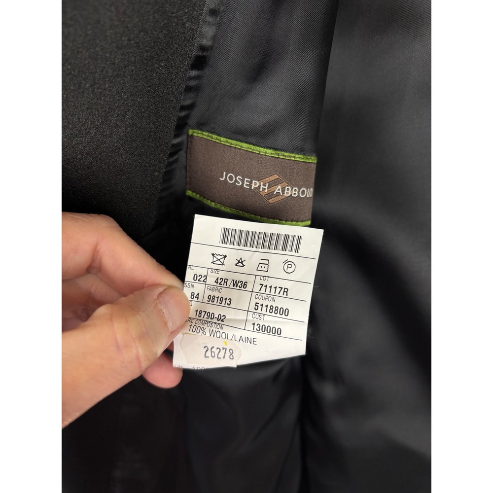 Joseph Abboud Tuxedo Suit 42R/W36 Wool Formal Gala Wedding Black Tie Event - Picture 4 of 6